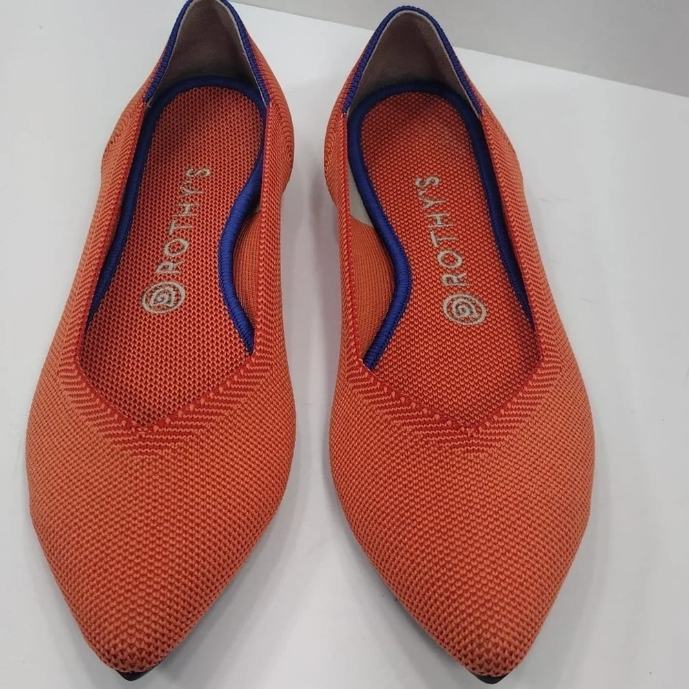 Rothy's Women's Orange Flats size 9w pre Owned Exellent condition